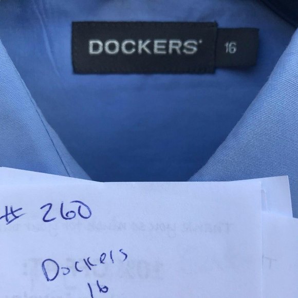 Dockers Men's Blue Button Down Dress Shirt 16 260 - Picture 3 of 5